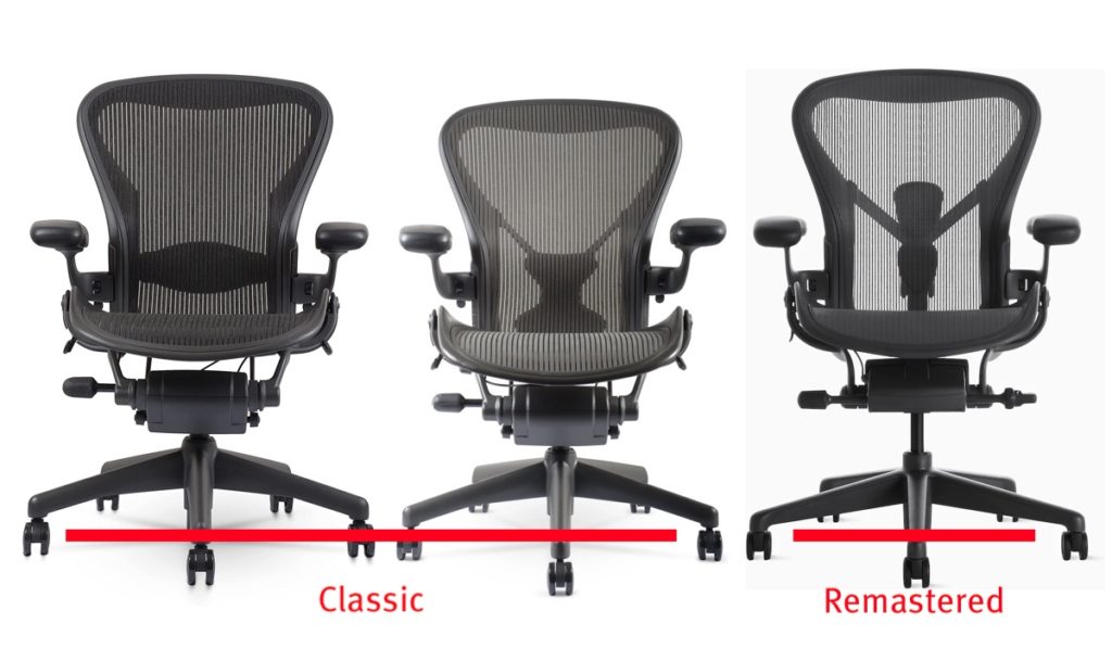 Cuando Herman Miller presentó su "revisión" de la silla Aeron, la apodó "Remastered" y el modelo anterior pasó a denominarse "Classic". 
